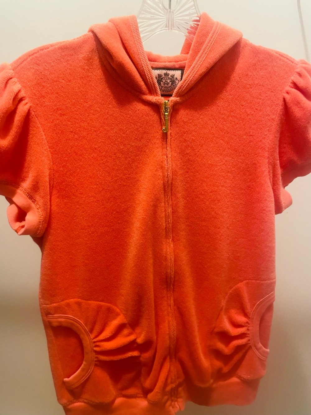 JUICY COUTURE 
Short Sleeve Hoodie Zipper up Size M - Picture 4 of 6